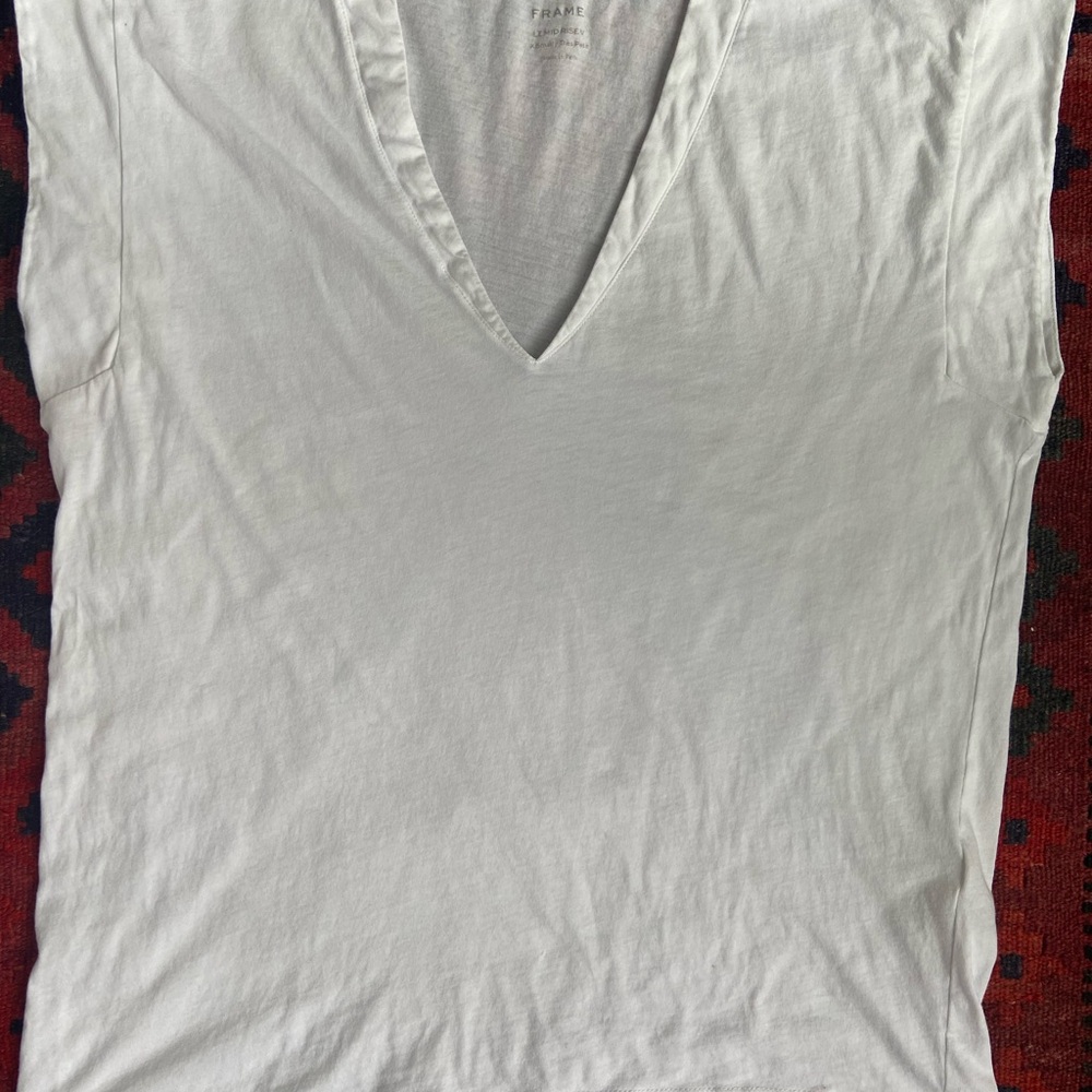 Frame le mid rise V in blanc -in XS - Picture 3 of 5
